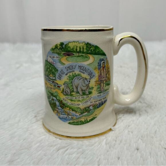 Great Smoky Mountains National Park off white souvenir mug - Picture 1 of 6